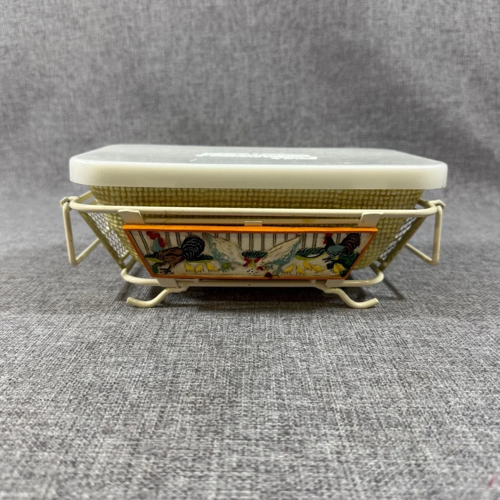 Temp-tations by Tara Presentable Ovenware Country Rooster Loaf Pan Lid Basket